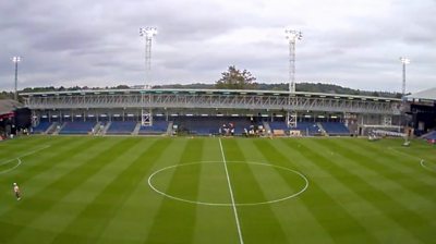 Timelapse video shows football stand construction