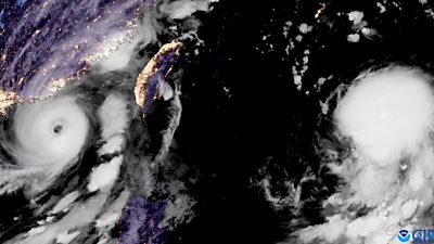 Storms Saola and Haikui barrel towards China