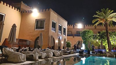 The Gambia squad sleeping outside their hotel
