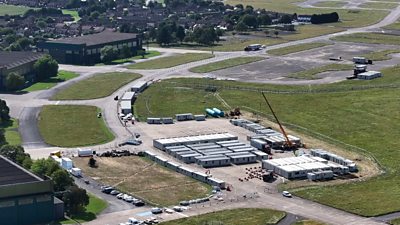 RAF Scampton: Drone Footage Shows Extent Of Asylum Centre Work - BBC News