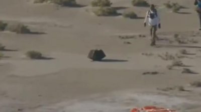 Asteroid Bennu sample capsule being recovered
