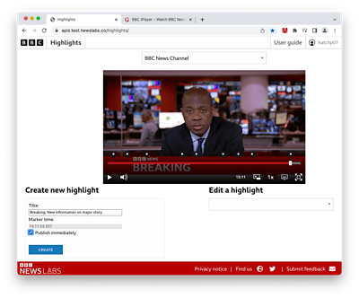 screenshot showing creating of new highlight