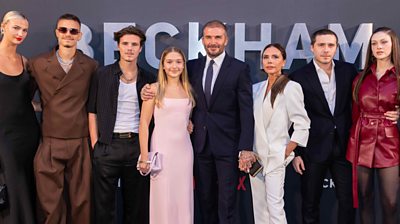 David Beckham documentary: Victoria and family at premiere - BBC News