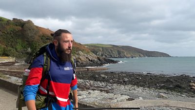 Daniel McNeil walking on the Isle of Man