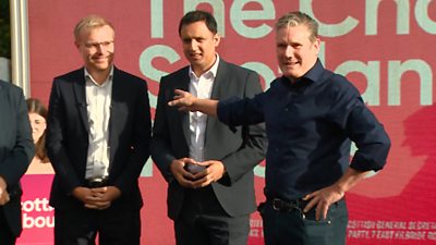 Michael Shanks, Anas Sarwar and Keir Starmer