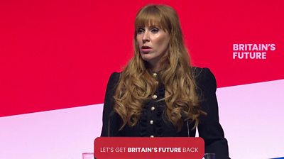 Angela Rayner speaking at the Labour conference
