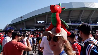 Wales rugby fans in France