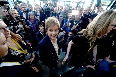 Nicola Sturgeon says the SNP's new position on independence has her "full unequivocal support".