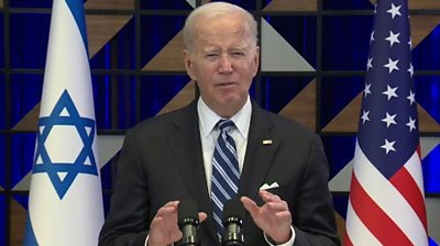 President Joe Biden speaking at the news conference