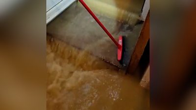 Water gushing into home in Needham Market.