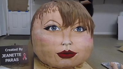 Taylor Swift model made from a pumpkin