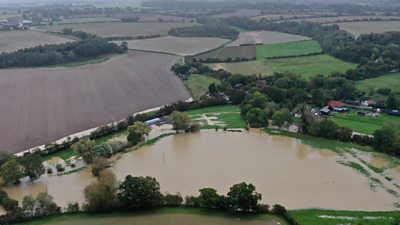 Drone footage of flooding in Coddenham