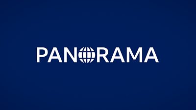Panorama is written in white on a dark blue background. The O in Panorama is styled to look like the globe.