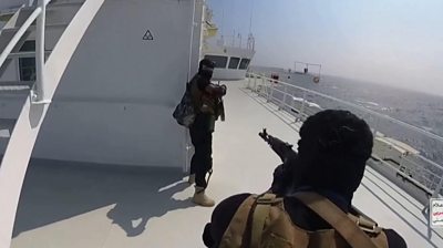 Armed men on board ship