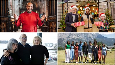 Clockwise from top left: Christmas Morning from Manchester Cathedral, The Great British Sewing Bee, The Kanneh-Masons and French and Saunders with Alan Yentob