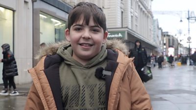 Nine year old Zeki on Northumberland Street