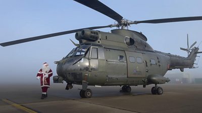 Santa with helicopter