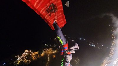 First UK night water parachute display