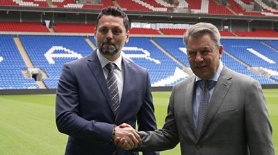 Cardiff City manager Erol Bulut and chairman Mehmet Dalman