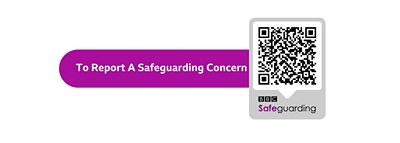 A QR code to report a safeguarding concern online, alternatively, visit www.bbcsafeguarding.ethicspoint.com