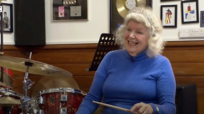 Barbara McInnis drumming