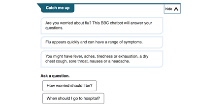 A chatbot asking about flu