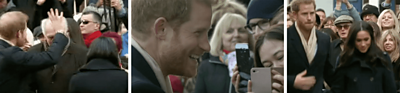 Prince Harry and Megan seen from three different angles