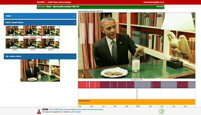 Barack Obama in the oval office. His face is identified by the software