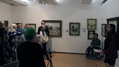 A talk in an art gallery space