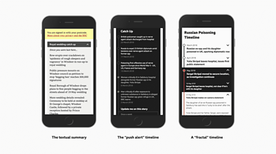 Screenshot of summary prototype