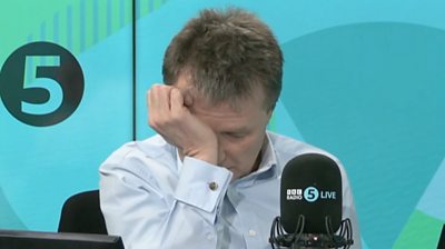 Nicky Campbell wiping his eyes