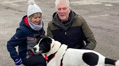 Ken Marsh and Sandra Rothwell with their dog Humbug