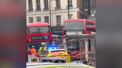 Victoria station: Aftermath of bus crash which left one dead