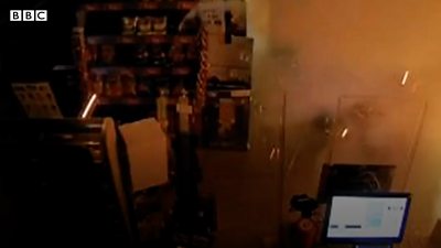 Cash machines blown up by explosives in a heist