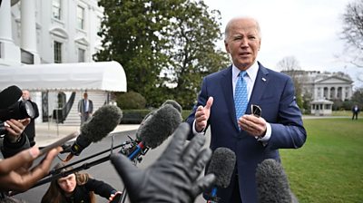 Biden speaks to press
