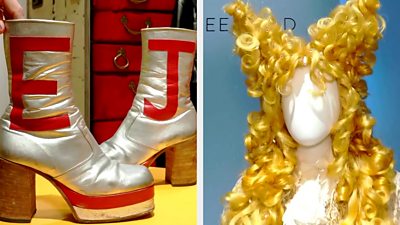 Sir Elton John's boots and wig