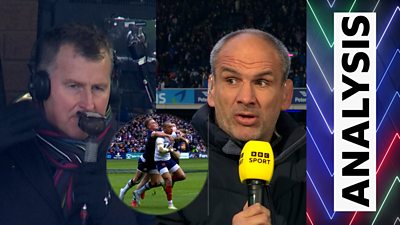 Watch as former referee Nigel Owens explains why Scotland's Duhan van der Merwe's tackle on Gael Fickou isn't considered "high" or "dangerous" at the Six Nations.