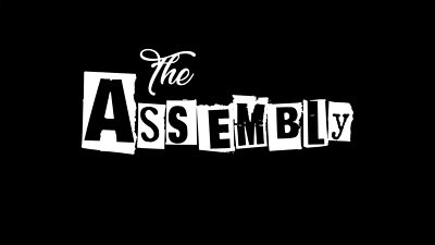 The Assembly is written in white blocks on a black background 
