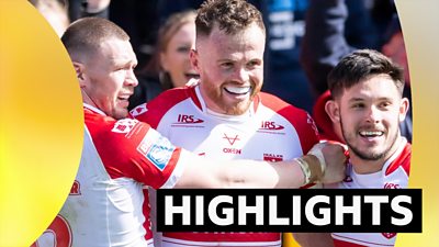 Joe Burgess celebrates a try versus Hull FC for Hull KR