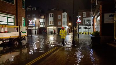 Flooded road in Portsmouth