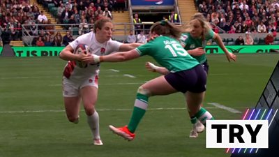 Dow scores England's first try against Ireland