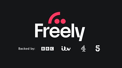 Freely written in white on a black background above four logos for the backers: the BBC, ITV, Channel 4 and Channel 5.