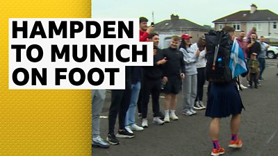 Craig Ferguson begins his walk to Munich