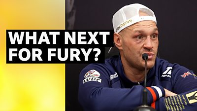 Tyson Fury speaks at his post fight press conference