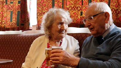 Connie and Dennis Cutts toast 70 years together