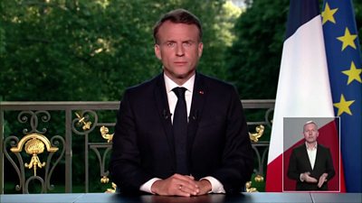 French President giving address