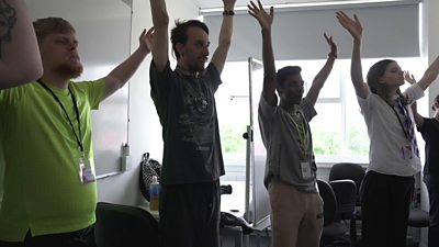 Cwmbran Deaf Choir in rehearsals