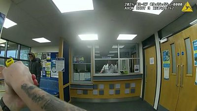 Man walks into police station with knife