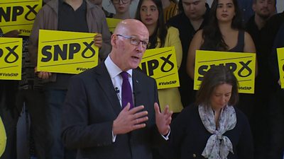 John Swinney sspeaking in Glasgow