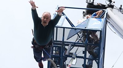 Ed Davey bungee jumps